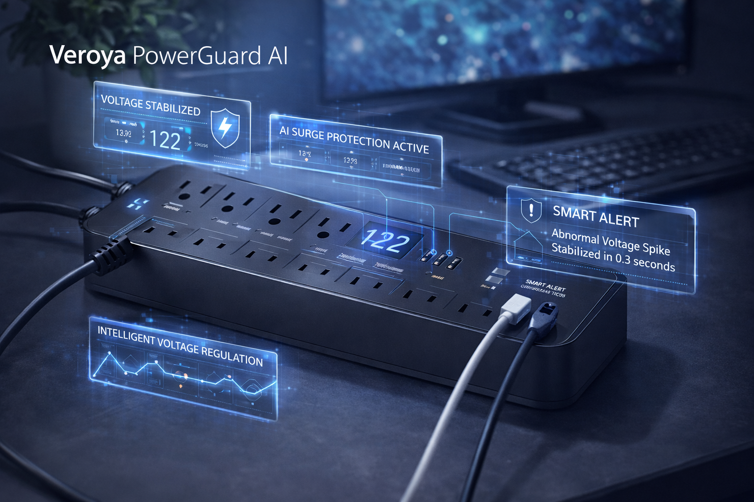 Veroya PowerGuard AI™ Smart Surge Protector